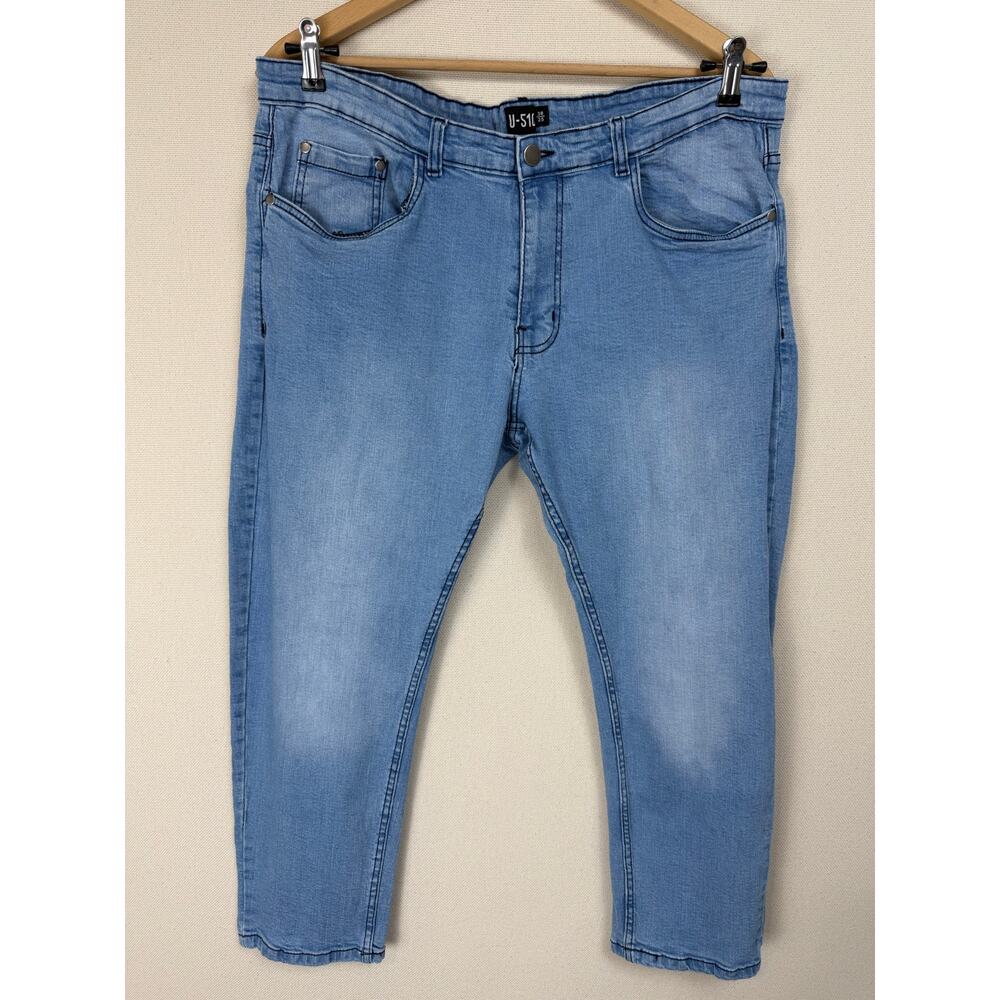 U-510 Men's Skinny‎ Jeans for 38x25 Stretch Light Wash Casual Preppy